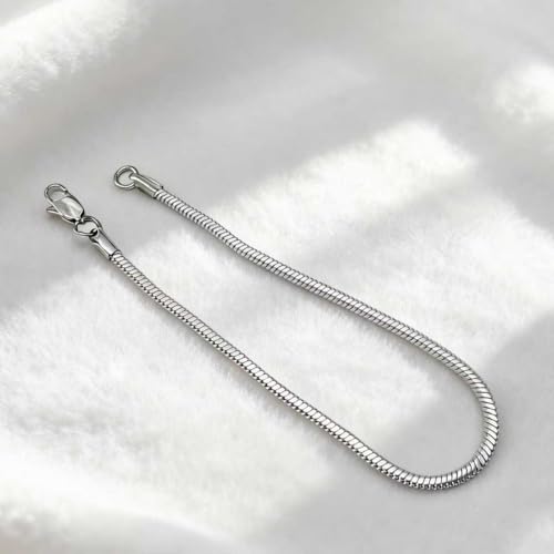 Men's S925 Sterling Silver Bracelet, Casual Elegant Men's Jewelry, Snake Chain Bracelet Large to Small Sterling Silver Gift for Men