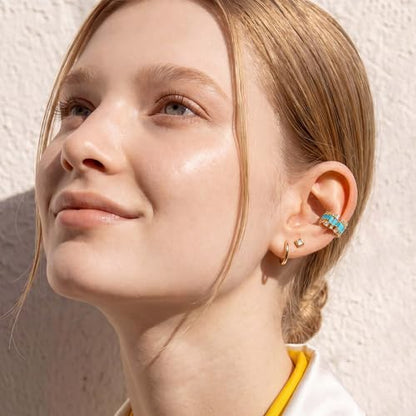 Gold Ear Cuff for Women, 14K Gold Plated Single Non-Pierced Earring with Micro-Pave Cubic Zirconia Adjustable Open Ear Clip for Daily Wear & Special Occasions - color: ear cuff-S 005