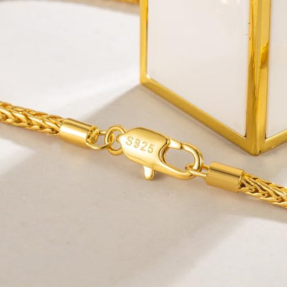 Dainty 925 Sterling Silver Chopin Chain Bracelet Women Bohemian Stackable Figaro/Box/Snake Bracelet 2MM 5 "5.9" 6.3 "6.7" 7 "7.5" 8" Jewelry Gift - color: Gold, size: 6.3 inches