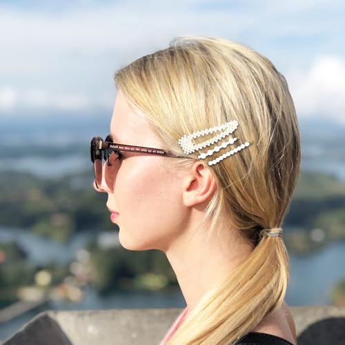 10PCS Pearl Hair Clips Hand -woven hair accessories kit is cute for girls and young ladies.Practical items for women on holidays. (Gold & white 10Pcs) - color: Gold & White 10Pcs