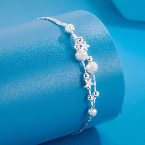 925 Sterling Silver Plated Heart Charm Bracelet for Women - Dainty Chain Love Gift Idea - style: Style4