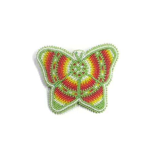 Beaded Hair Clips Native American Style Handmade Collection (Green Butterfly) - color: Green Butterfly