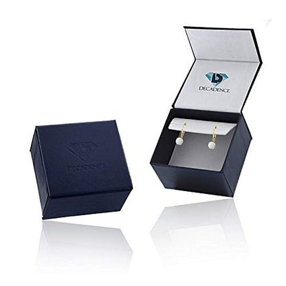 14K Gold Plated 925 Sterling Silver Hypoallergenic 4mm Round Genuine Birthstone Solitaire Screwback Stud Earrings - color: Leverback Yellow Gold Opal