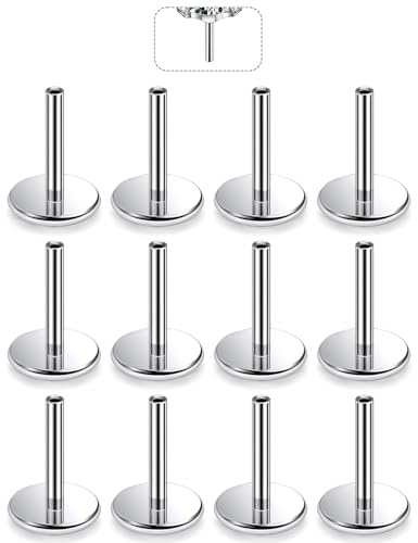 F136 Titanium 20/18/16G Threaded/Threadless Flat Earring Back Converter Kit Nose Lip Rings Medusa Labret Flatback Posts Cartilage Helix Conch Tragus Stud Piercing Jewelry Bar for Women Men - color: Threadless, size: 20g, 1/4in