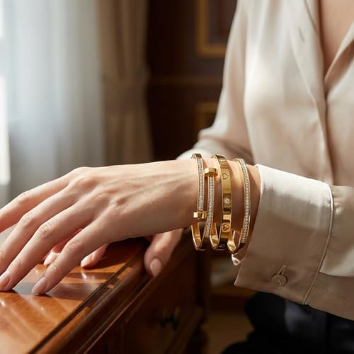 Camhanno Stackable Silver Bracelets for Women Stainless Steel Love & Friendship Bangle, Mothers Day Valentines Birthday Christmas Jewelry Gifts for Mom Her Wife Grandma - style: Style 14