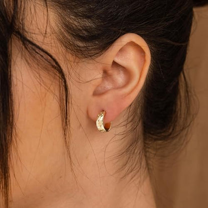 LLWOM Vintage Earrings,14k Gold Plated Gold Pearl,Moon, Star,Flower Earrings Hypoallergenic Lightweight Hoops Gifts - style: Flower Earrings