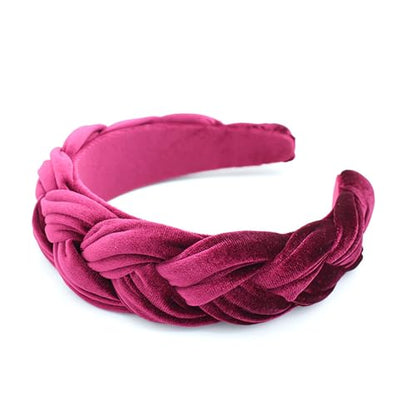 Red Headbands for Women Braided Headbands Velvet Padded Hairbands Cute Hair Accessories for Women Girl - color: Red