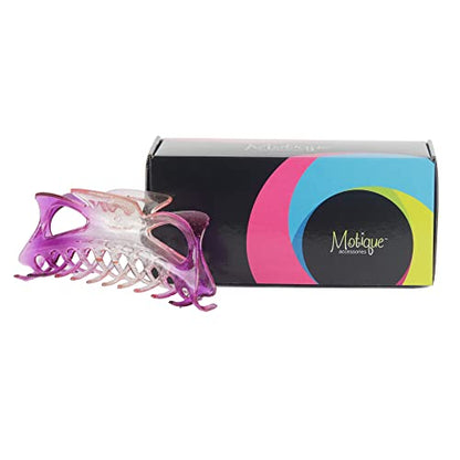 Women's Jumbo Jaw Clip Extra Large Marbelized Hair Claw (Glittter Purple) - color: Glittter Purple