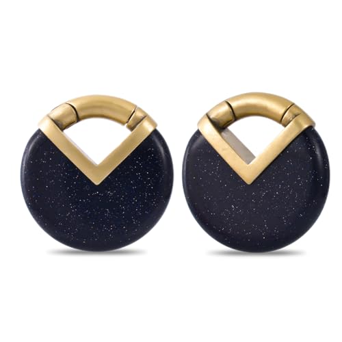 PONWAG 1 Pair Seamless Ear Weight Hoop Gauge Earrings For Stretched Ears Dangle Gauge Hanger 2g 0g 00g Plug Tunnels For Ear Women Body Piercing Jewelry - color: #4 Black, size: 2g