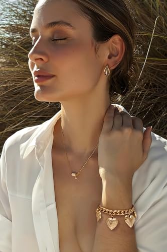 Gold & Silver Heart Chain Link Bracelets For Women - color: AMZ-SL22348A