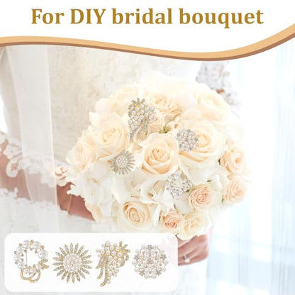 4pcs Brooches and Pins for Women, Flower Brooch, Crystal Pearl Brooch, for Women Fashion Accessories - style: butterfly