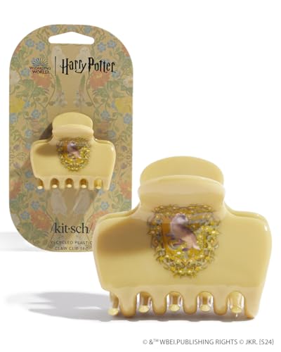 Harry Potter x Kitsch Big Hair Clip for Women - Hufflepuff, 1pc | Strong Grip for Secure Updo – Stylish Jumbo Claw Clip – Durable Hair Accessories for Everyday Use - color: Hufflepuff