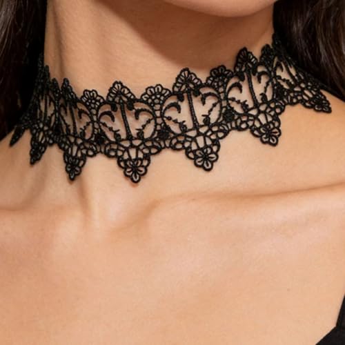 Pink Lace Choker Necklace Set, 10 Pieces - color: Black-3