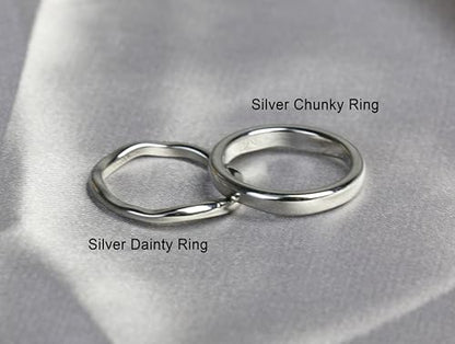 Gold Rings for Women Men Non Tarnish, Waterproof Chunky 14K Gold Plated Dainty Stackable Rings Trendy Statement Pinky Thumb Rings Engagement Eternity Wedding Band Ring Stacking Gold Jewelry Size 3 4 5 6 7 8 9 10 11 - color: Silver, size: 11