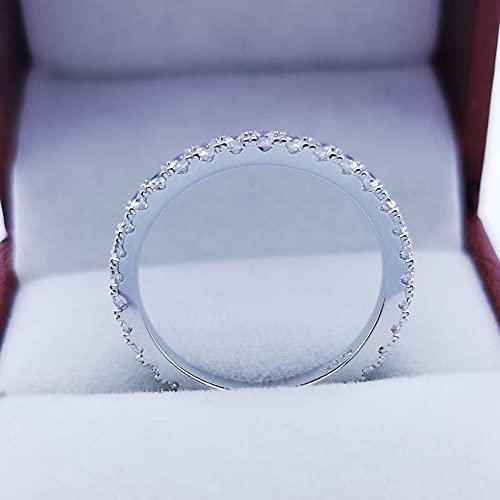 Bo.Dream Cubic Zirconia Eternity Rings Wedding Band 925 Sterling Silver - color: 0.98ct.tw (2.2mm full)