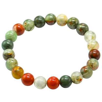 Amazing Gemstone African Bloodstone Crystal Bracelet for Women Men's Gifts - Protection Healing Crystal Bracelet - 8mm Gemstone Beaded Stretchable Bracelet Pulseras Para Hombres Mujer Stocking Stuffers Mothers Day Gift - color: African Bloodstone