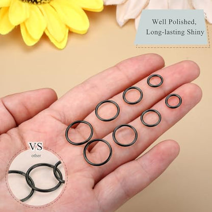 4/5/8 pcs 16G/18G/20G 316L Surgical Steel Hinged Nose Rings Hoops Lip Septum Rings Helix Conch Rook Cartilage Tragus Earrings Piercing Jewelry Black Silver Gold Plated Nose Rings Women Men - color: Black - 18G (6mm-12mm) - 8PCs