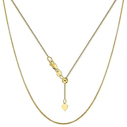 Savlano 925 Sterling Silver Solid 0.8mm Box Adjustable Bolo 14-24 Inch Chain Necklace For Women - Made in Italy Comes With a Gift Box - style: Gold Plated