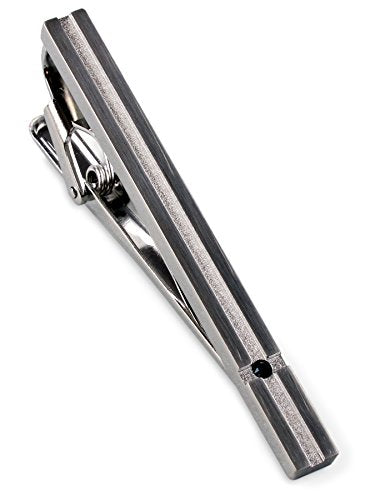 [TAVARAT] Tie Clip Tie Clips for Men Black Silver Tie Bar Tie Pin Tps-032 - style: silver black