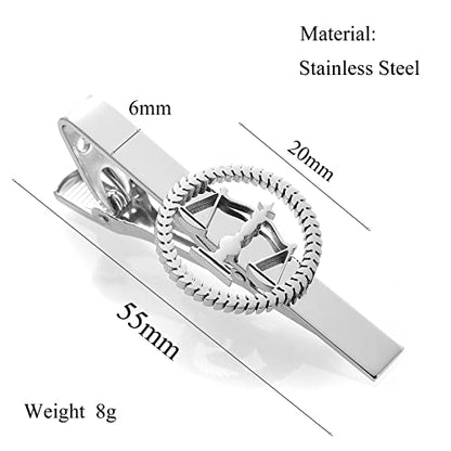 TINGKU Attorney Lawyer Cufflinks and Tie Clip for Men Gifts Scales of Justice Cuff links Tie Clasp Father in Law Enforcement Suit Shirt Jewelry - style: Tie Clip Silver