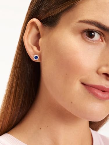 FindChic Birthstone Earrings for Women, Round/Heart/Square/Teardrop Earrings with 925 Sterling Silver Posts & Push Backs, Hypoallergenic Studs with Cubic Zirconia, 12 Months Jewelry with Gift Box - style: 01. January-Garnet (Round)