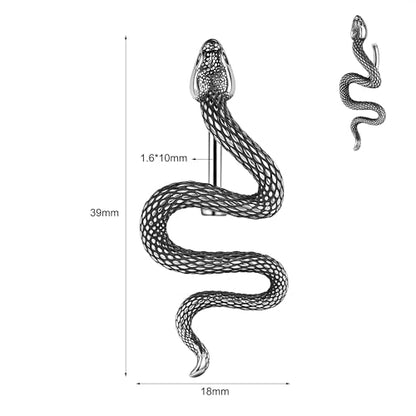 14G Surgical Stainless Steel Dangle Belly Button Rings for Women Belly Ring Dangling Piercing Jewelry CZ Snake lizard Skull Spider bat Halloween Party Punk Rock - style: Snake shaped