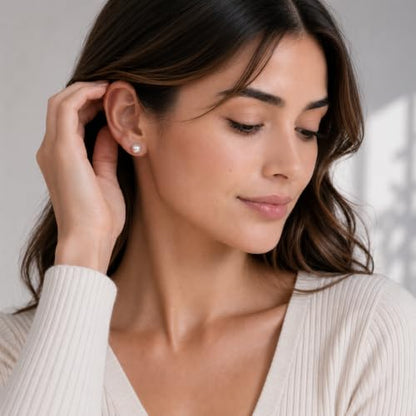 Freshwater Pearl Studs | AAA+Quality | 925 Silver | Nickel-Free、Hypoallergenic