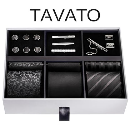 Premium Men’s Gift Tie Set Silky Necktie Pocket Squares Tie Clips Cufflinks For Men - color: Men's Style 5