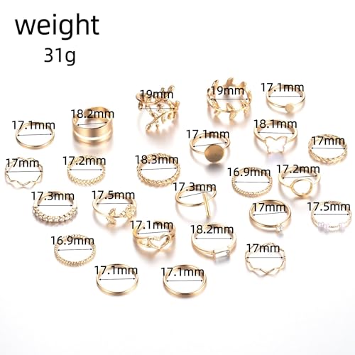 FUTIMELY Boho Retro Stackable Rings Sets for Women Knuckle Joint Finger Knuckle Nail Ring Sets Moon Stars Stack Preppy Statement Rings Cute Trendy Stuff Jewelry - style: F-6