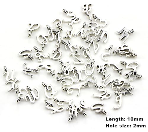 Alphabet Letter Charms,Mini A-Z Alphabet Charm Pendant Bead for DIY Personalized Jewelry Making Findings(4 sets/104pcs) - color: Silver