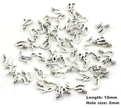 Alphabet Letter Charms,Mini A-Z Alphabet Charm Pendant Bead for DIY Personalized Jewelry Making Findings(4 sets/104pcs) - color: Silver
