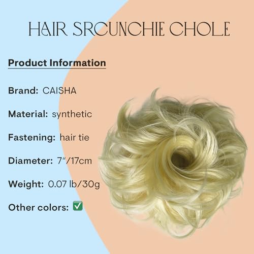 CAISHA Small Scrunchy Updo Hairpiece Ponytail Extensions Hair Tie White Blonde HG4a - color: white blonde #88 HG4a