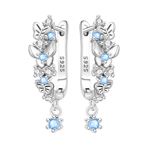 925 Sterling Silver Hoop Earrings Drop Dangle Earrings for Women Hypoallergenic Earring Trendy Huggie Earring Cute Graduation Birthday Gifts Jewelry for Women - color: Butterfly in Flight earrings
