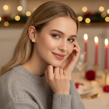 Gold Bow Earrings for Women, Long Tassel Chain Drop Earrings, Trendy Small Bow Earrings, Ribbon Waterfall Dangling Earrings, Pearl Bow Earrings, Sparkly Elegant Bowknot Preppy Jewelry Gifts for Women - color: Style-X