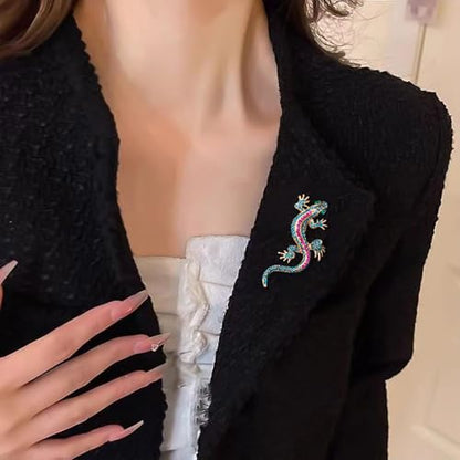 HETICA Animal Brooch for Women, Funny and Cute Flower Brooch Safety Pins Clothing Backpack Hat Decoration Enamel Pins Fashion Women Brooches and Pins Jewelry - style: Geckos