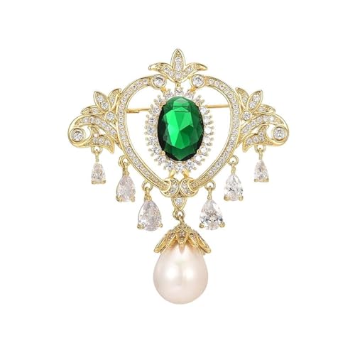 Brooches and Pins for Women Elegant Flower Pearl Brooches Costume Broches Jewelry Lady Christmas Pin for Women - style: Retro