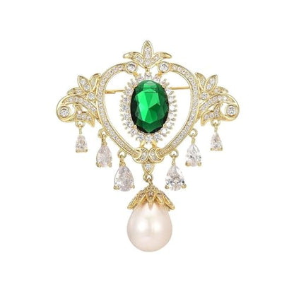 Brooches and Pins for Women Elegant Flower Pearl Brooches Costume Broches Jewelry Lady Christmas Pin for Women - style: Retro