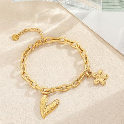 10 PCS Bracelets for Women Stainless Steel Chain Link Bracelet Set | 6.7 Inches with Extender, Jewelry Gifts for DIY, Chains Bulk, Oval, Curb, Figaro Chains, 18K Gold Plated, Silver, Chunky - color: Oval Gold