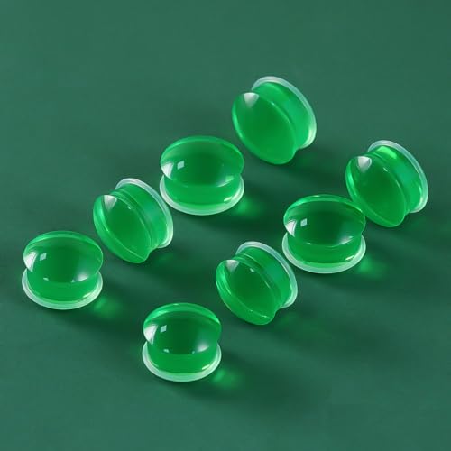 Precise Dimensions Set Color Acrylic O-Ring Ear Plugs Tunnels Gauges Stretcher Piercings Kit - color: Green, size: 19-22mm