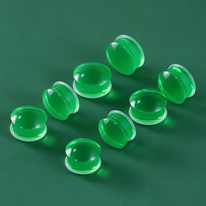 Precise Dimensions Set Color Acrylic O-Ring Ear Plugs Tunnels Gauges Stretcher Piercings Kit - color: Green, size: 19-22mm