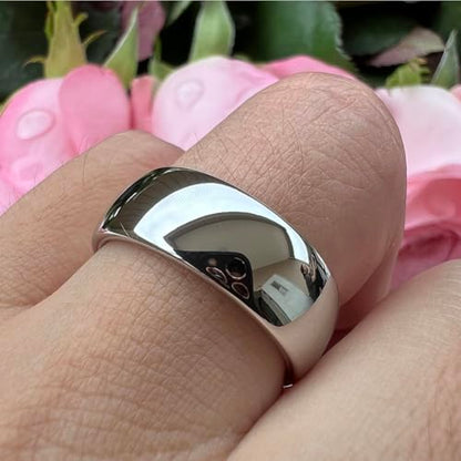 TUTISS 2mm 3mm 4mm 5mm 6mm 7mm 8mm 10mm White Tungsten Rings for Men Women Engagement Wedding Bands Domed Polished Shiny Comfort Fit - color: 8mm White Tungsten