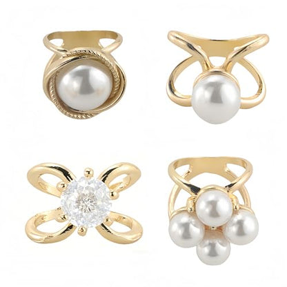 Metal Scarf Rings Clips, Bandana Buckles for Women - style: Baroque