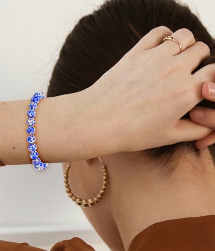 BOMAIL Natural Stone Beaded Bracelet for Women Men | 8mm Round Beads,Healing Crystal,Semi-Precious Gemstone,Yoga,Stretch,Bracelets Jewelry Gift - color: Imperial Jasper