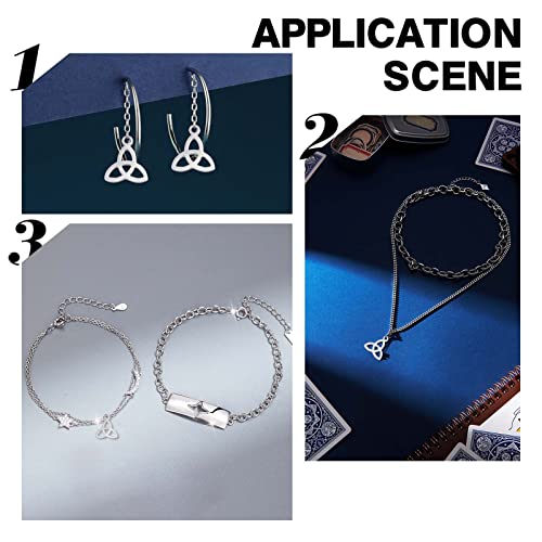 UNICRAFTALE 30Pcs Triquetra Pendant Trinity Necklace Charms, Stainless Steel, 13.3mm