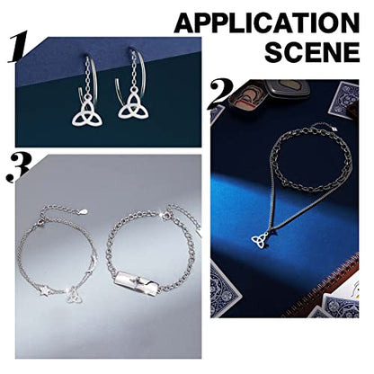 UNICRAFTALE 30Pcs Triquetra Pendant Trinity Necklace Charms, Stainless Steel, 13.3mm