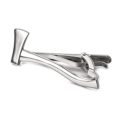 Yoursfs Electrician Tie Bar For Men Cool Tool Tie Clip 316L Stainless Steel Silver Nail Novelty Construction Tie Clips Jewelry - style: Axe Tie Clip