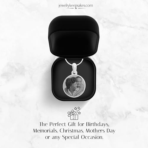 Personalized Photo Engraved Round Pendant with 20" chain - color: Gold