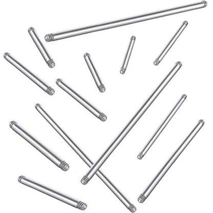 20pcs a Set Surgical Steel Threaded Barbell Bar Replacement for Tongue Earring Piercing Body Jewelry (Mix 20pcs)