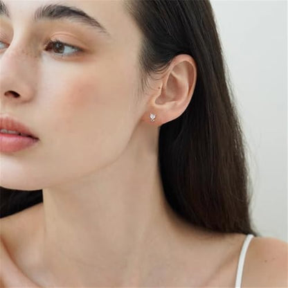 18G Little Devil Heart Lip Ring Stainless Steel Cubic Zirconia Labret Jewelry for Monroe Medusa Tragus Nose Conch Helix Hypoallergenic Cartilage Earring Stud Bar Body Jewelry for Women - color: Clear
