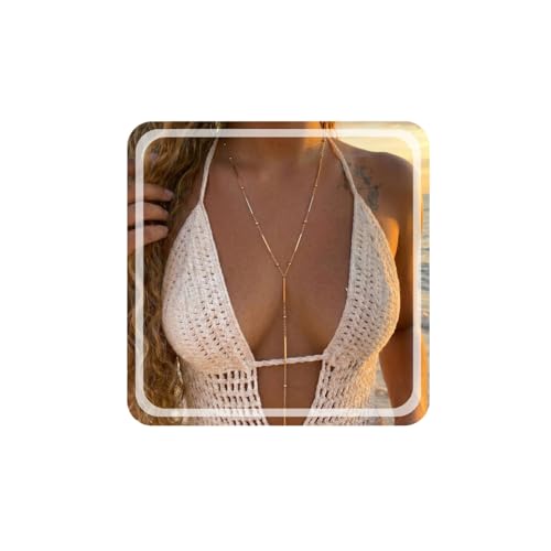 RINHOO Long Lariat Necklace for Women 18K Gold Plated Stainless Steel | Y-Drop Lariat Design, 18K Gold Hypoallergenic, Non-Tarnish V-Neck Layering, Wedding Prom Gift - color: Gold-Bar